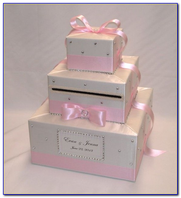 Card Box Wedding Pink Gold