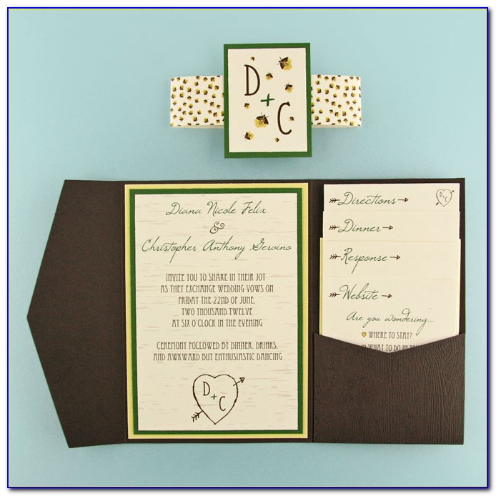 Cards And Pockets Wedding Invitations