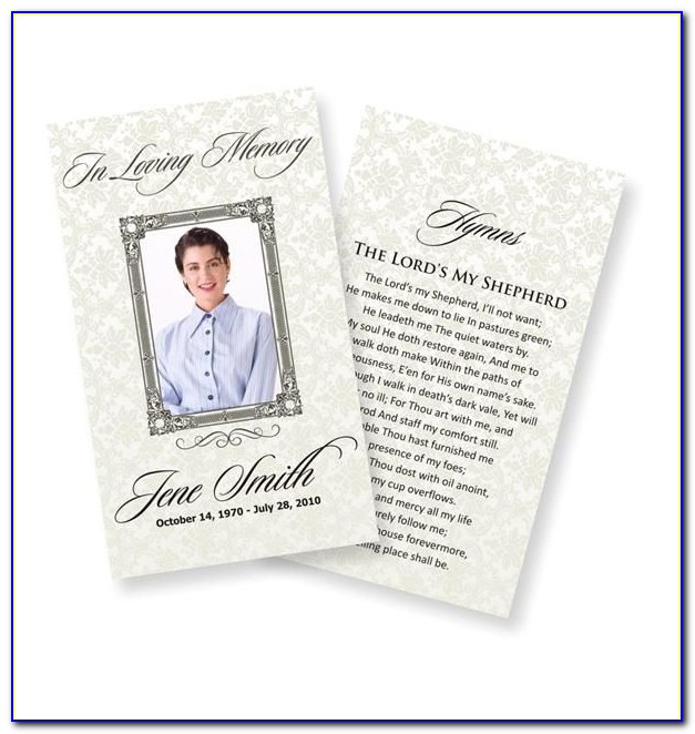 Catholic Funeral Prayer Card Template