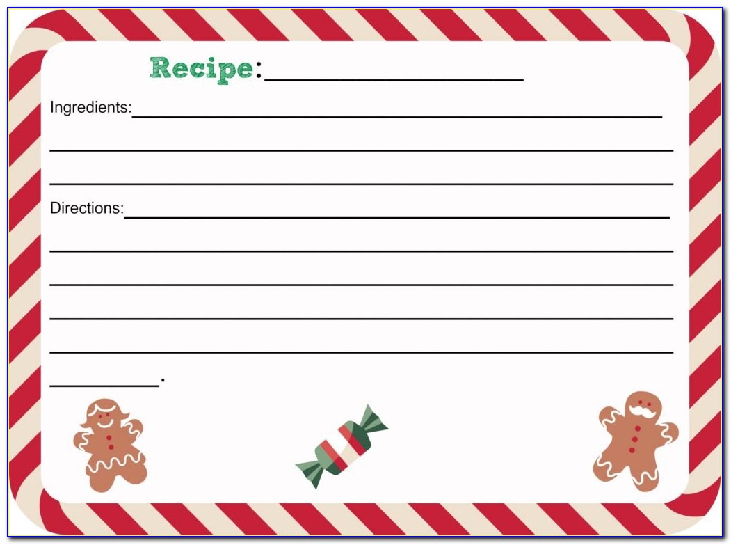 Christmas Recipe Card Template For Word