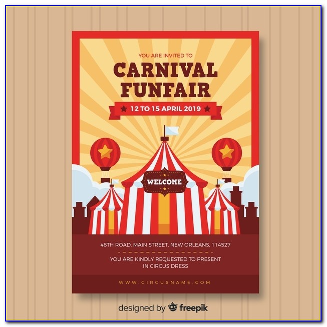 Circus Birthday Invitation Card