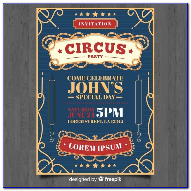 Circus Party Invitation Card
