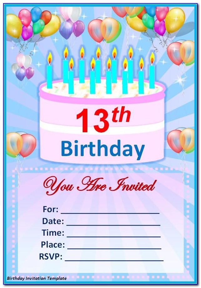 Customizable Birthday Invitation Cards