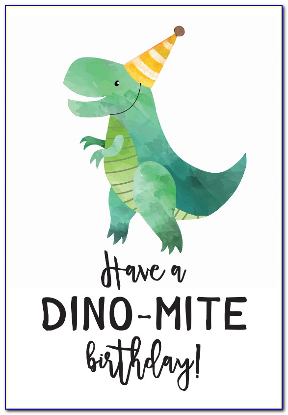 Dinosaur Birthday Card To Print