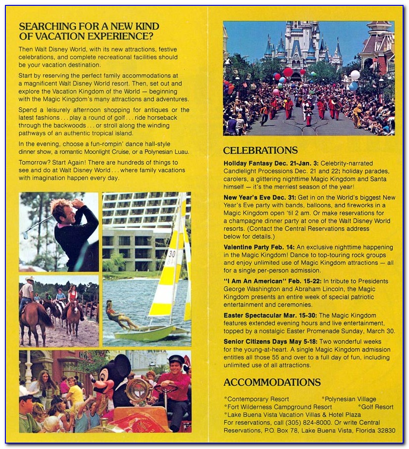 Disney World Brochure 2020