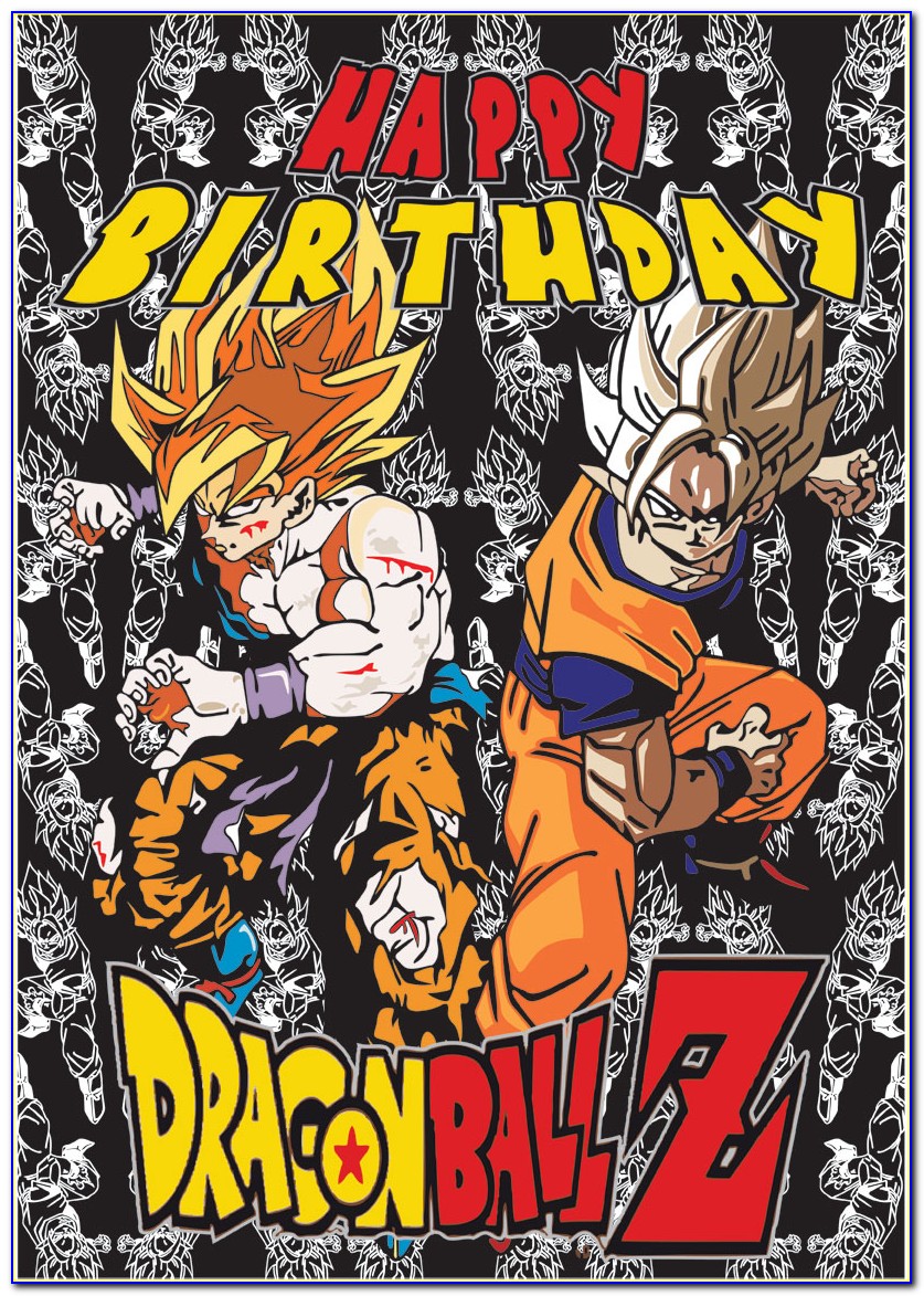 Dragon Ball Z Birthday Card Template