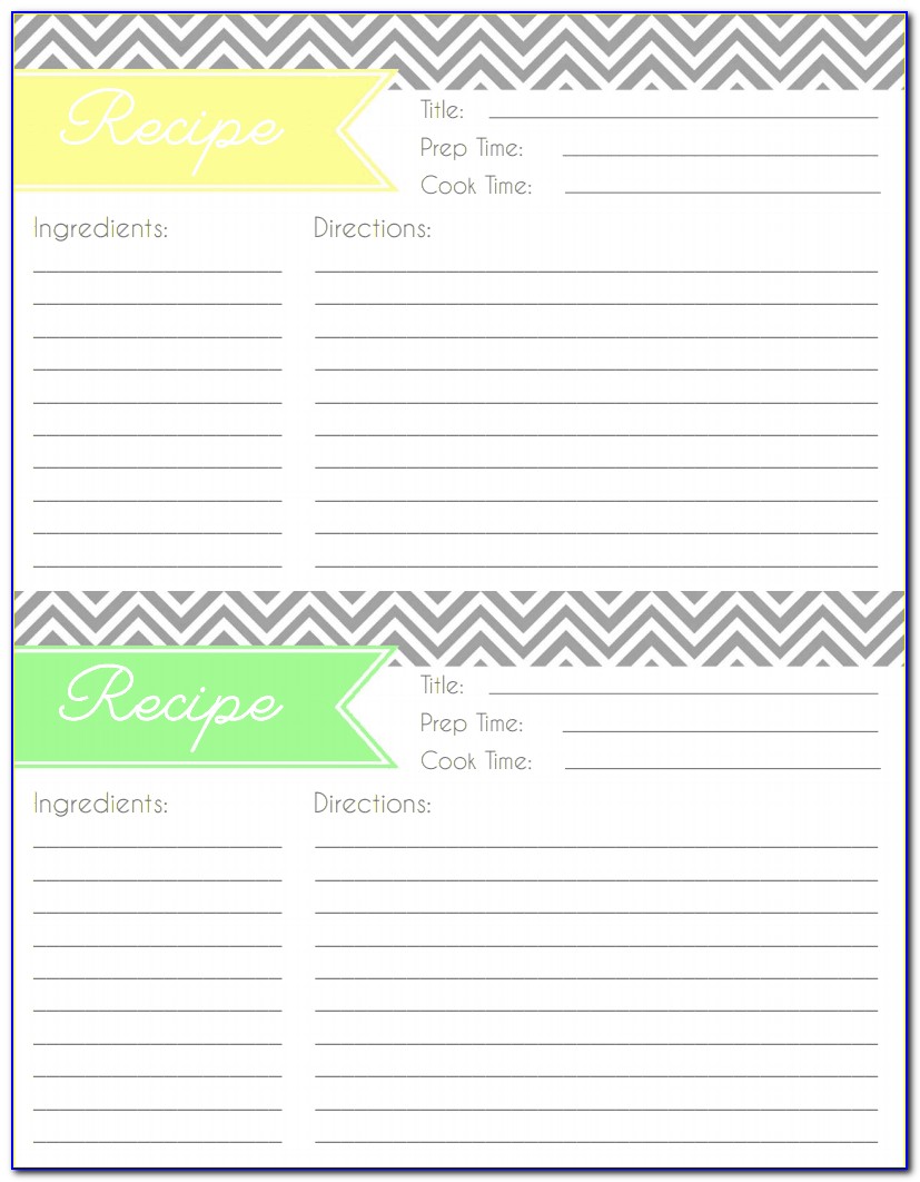 Editable Recipe Card Template Google Docs