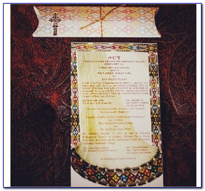 Ethiopian Traditional Wedding Invitation Cards