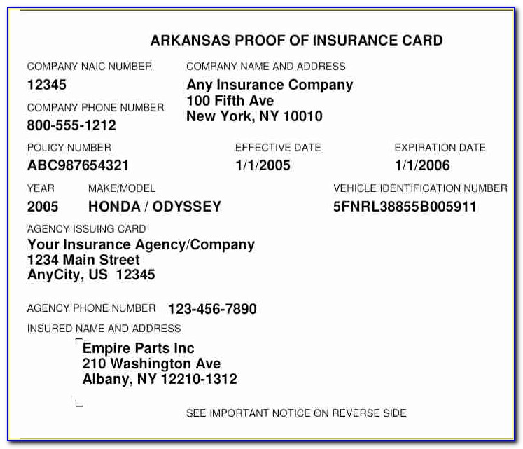 Fake Insurance Card Template Missouri