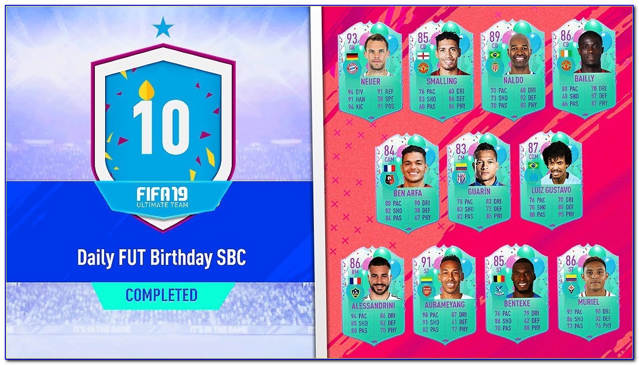 Fifa 19 Fut Birthday Card