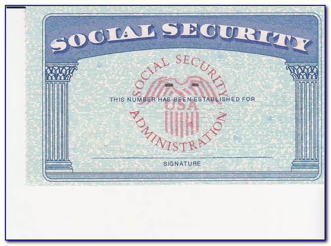 Fillable Fake Social Security Card Template