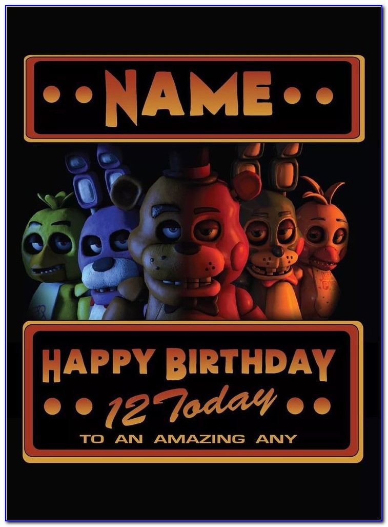 Fnaf Happy Birthday Card