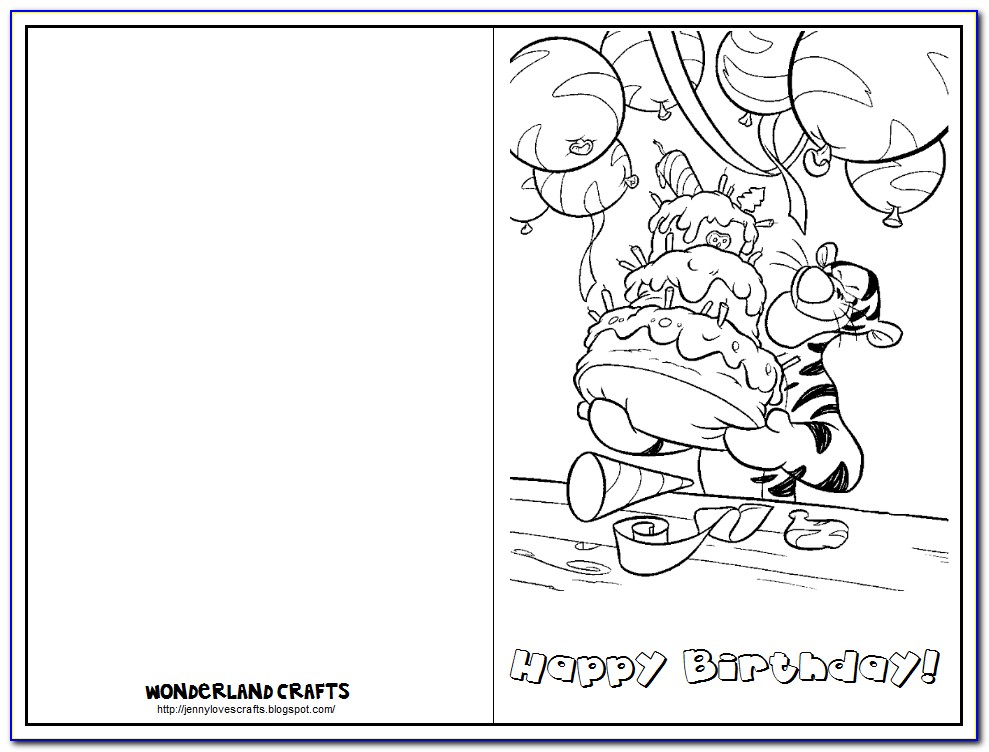 Foldable Printable Birthday Cards Black And White