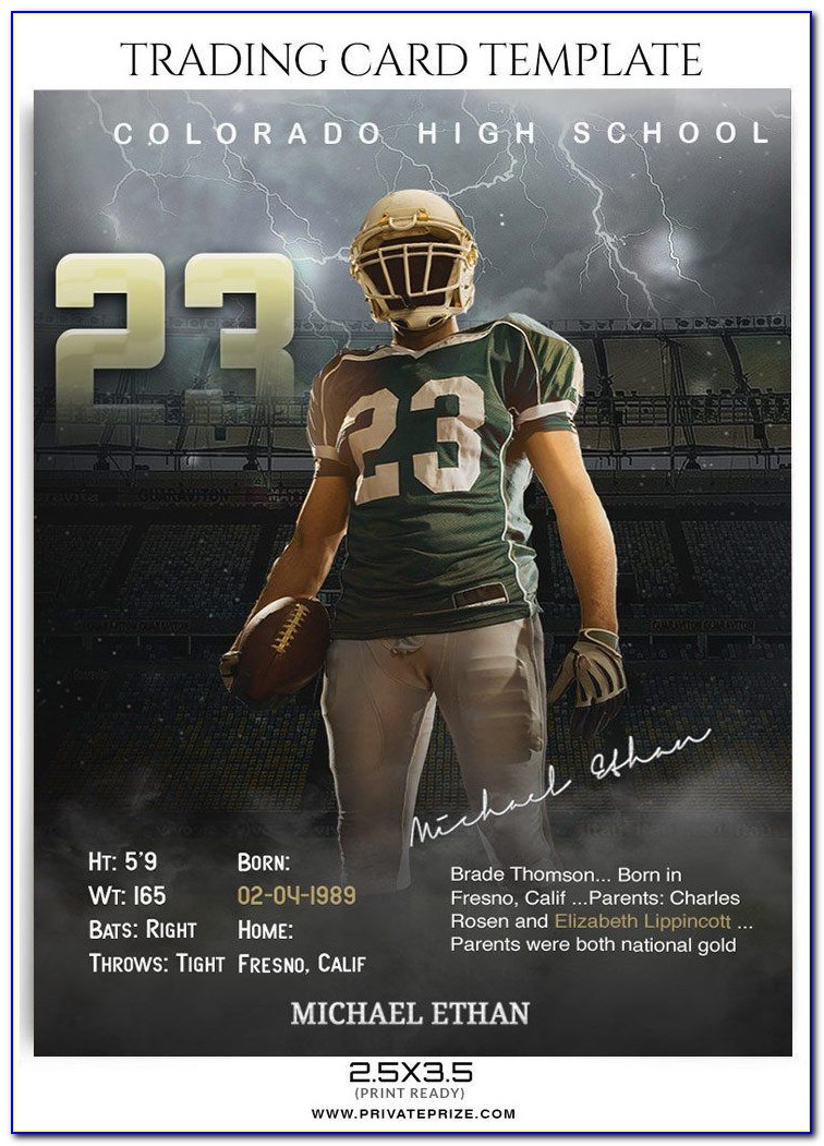 Football Trading Card Template Free