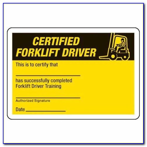 Forklift License Card Template