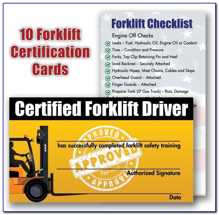 Forklift Training Wallet Card Template
