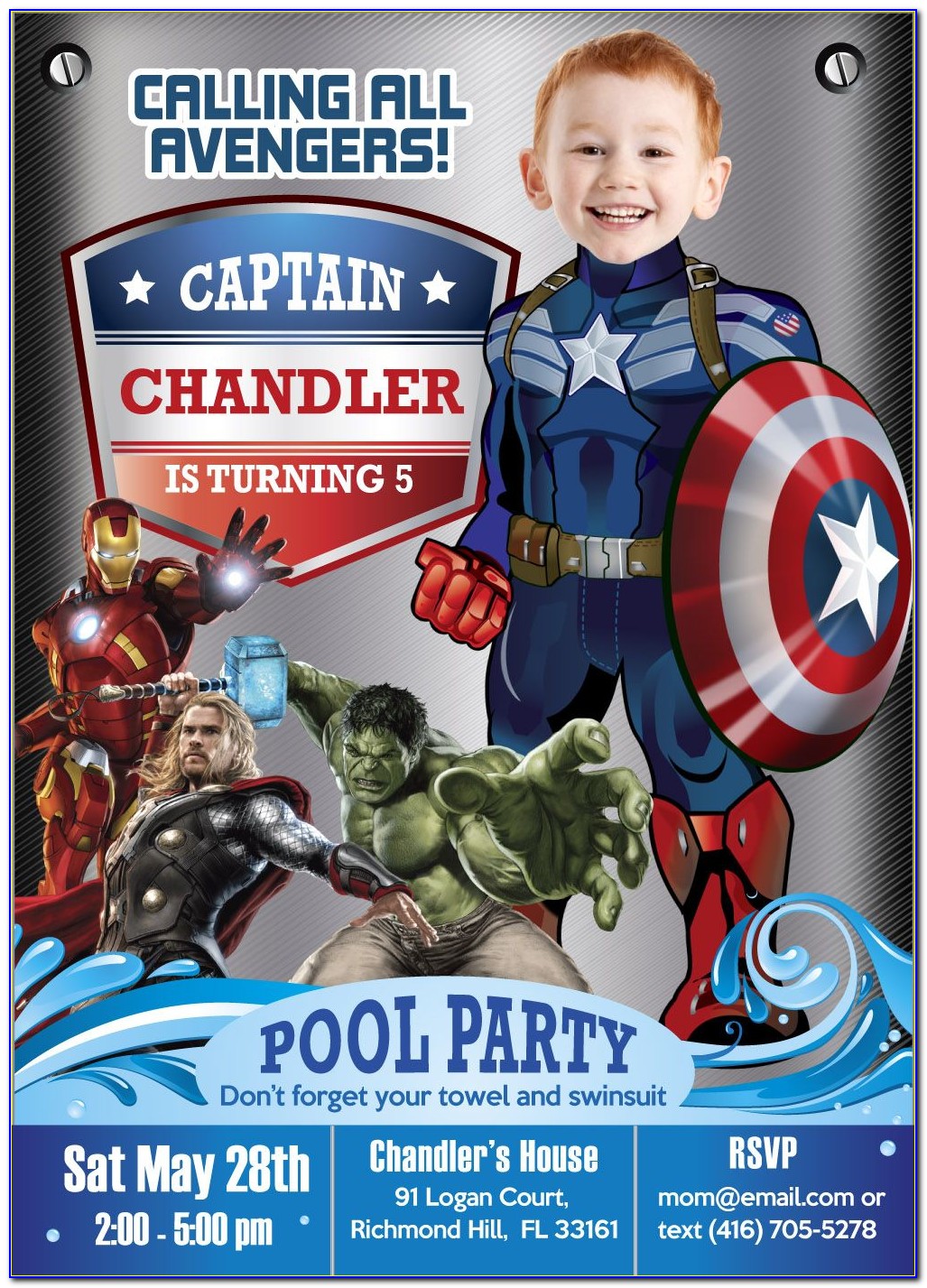 Free Avengers Birthday Invitation Card