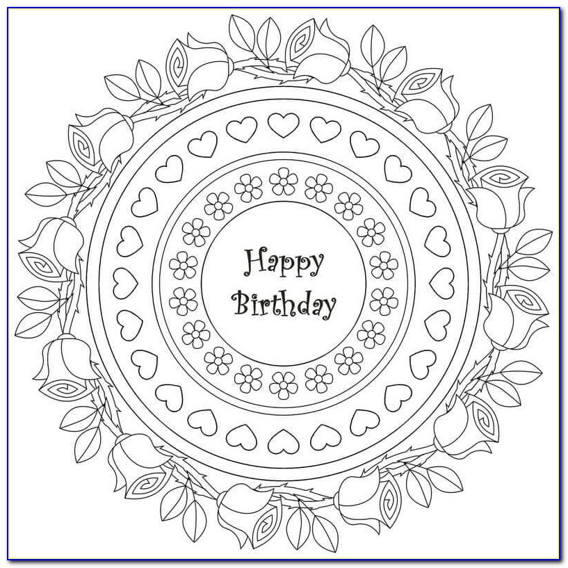 Free Printable Coloring Birthday Cards For Adults