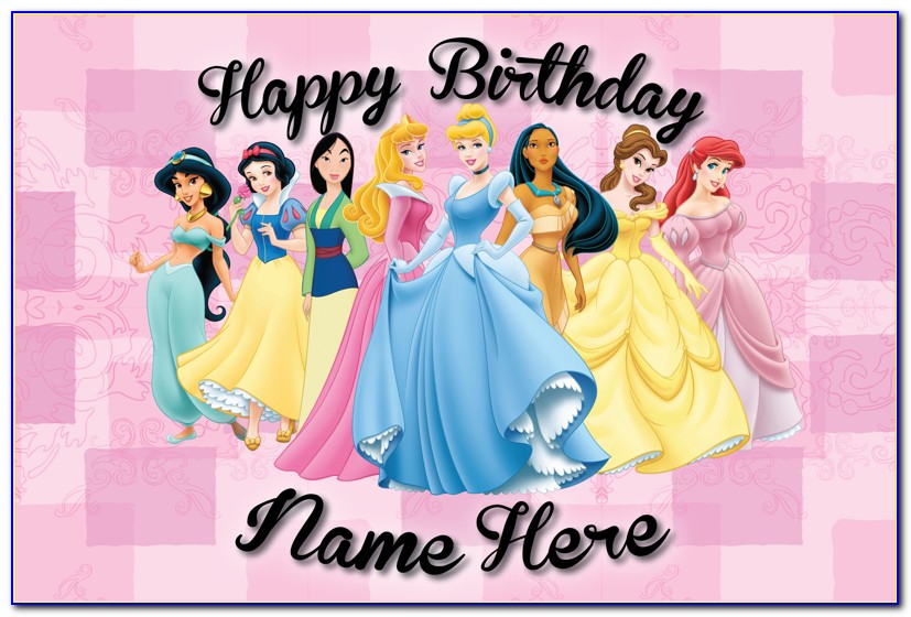 Free Printable Disney Princess Birthday Cards