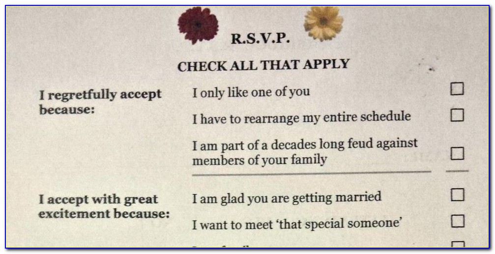 Funny Wedding Invitation Response Card Wording