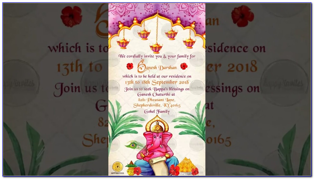 Ganesh Puja Invitation Card Online