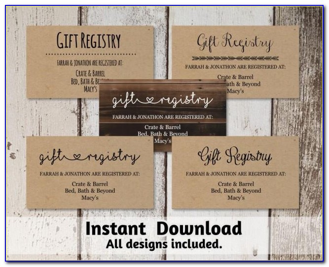 Gift Registry Card Template