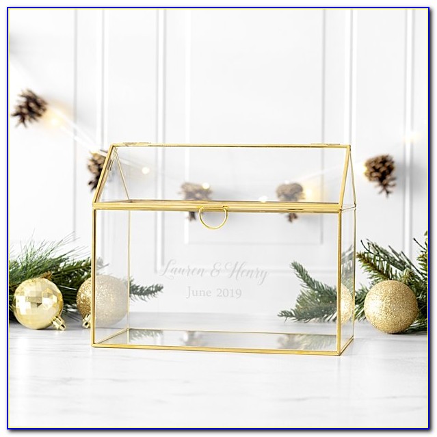 Glass And Gold Wedding Card Holder