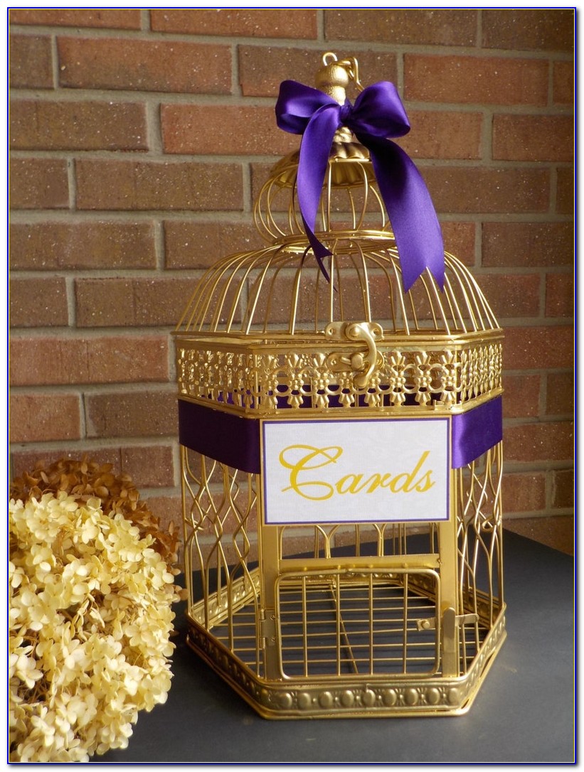 Gold Wedding Card Holder Box
