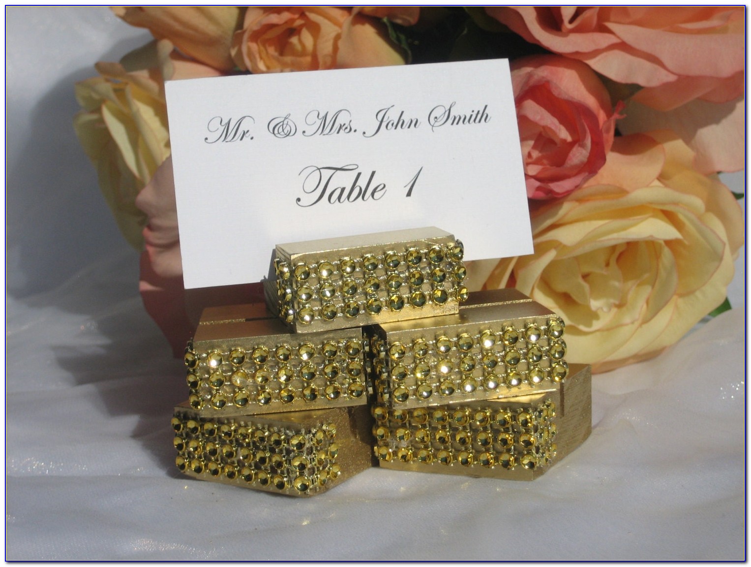 Gold Wedding Table Card Holders