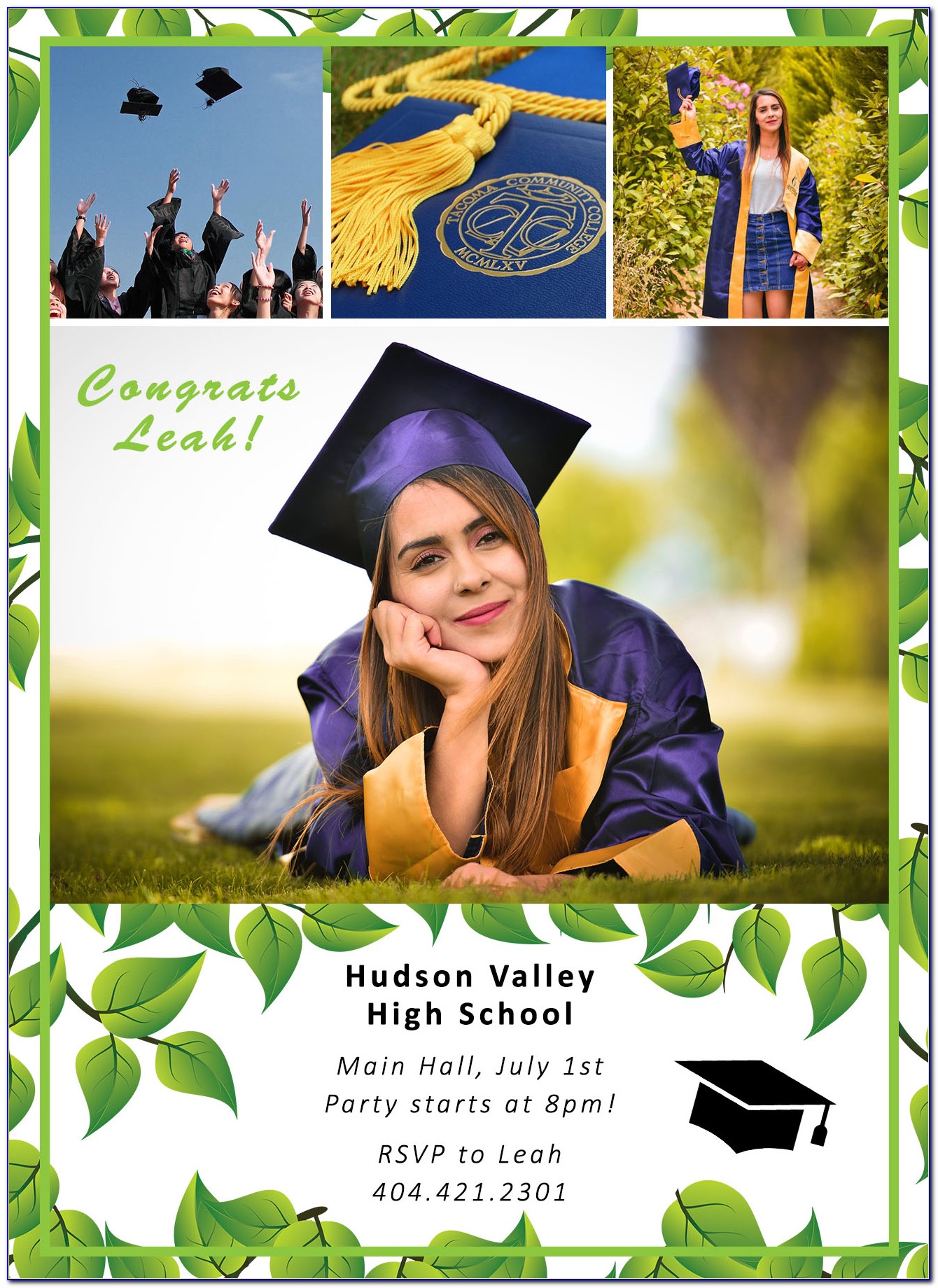 Graduation Card Template Psd