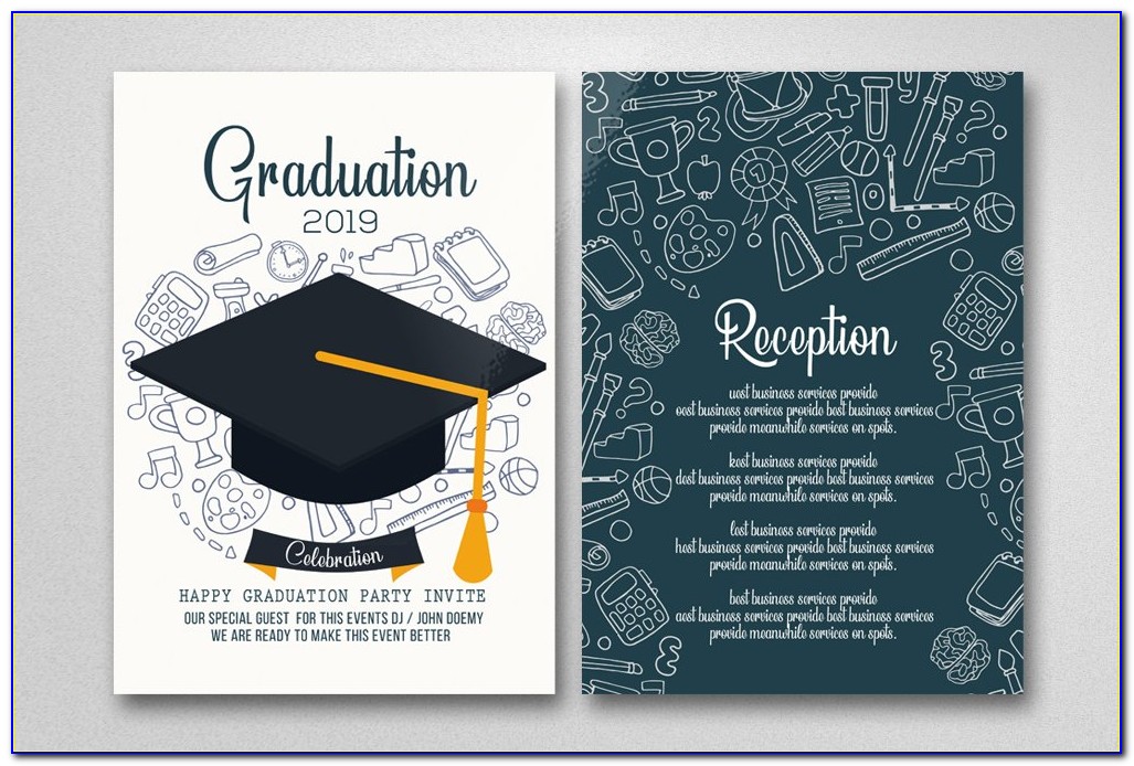 Graduation Invitation Card Design Vector Free Download