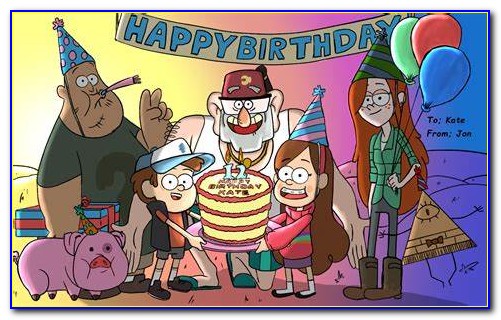 Gravity Falls Birthday Card