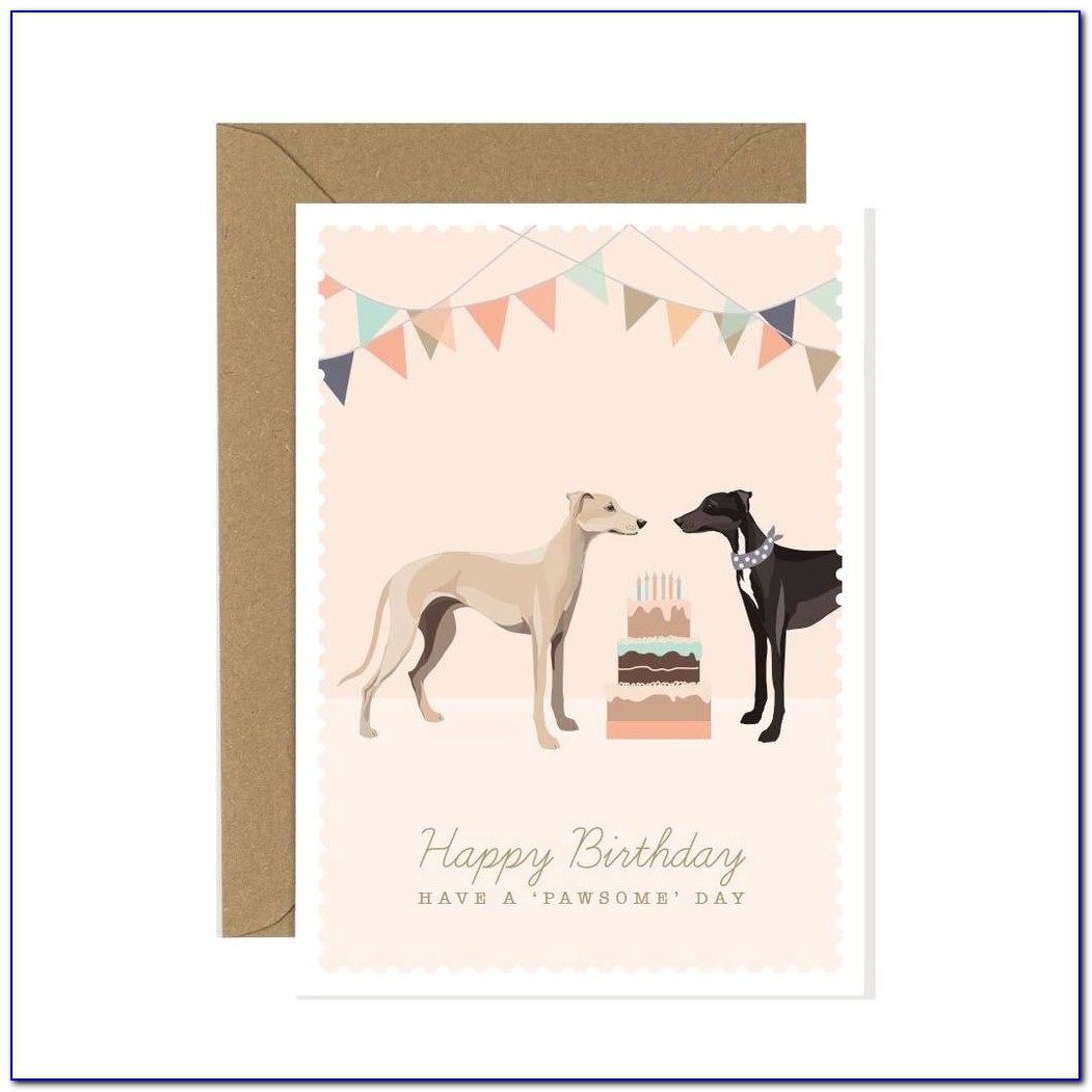 Greyhound Happy Birthday Card