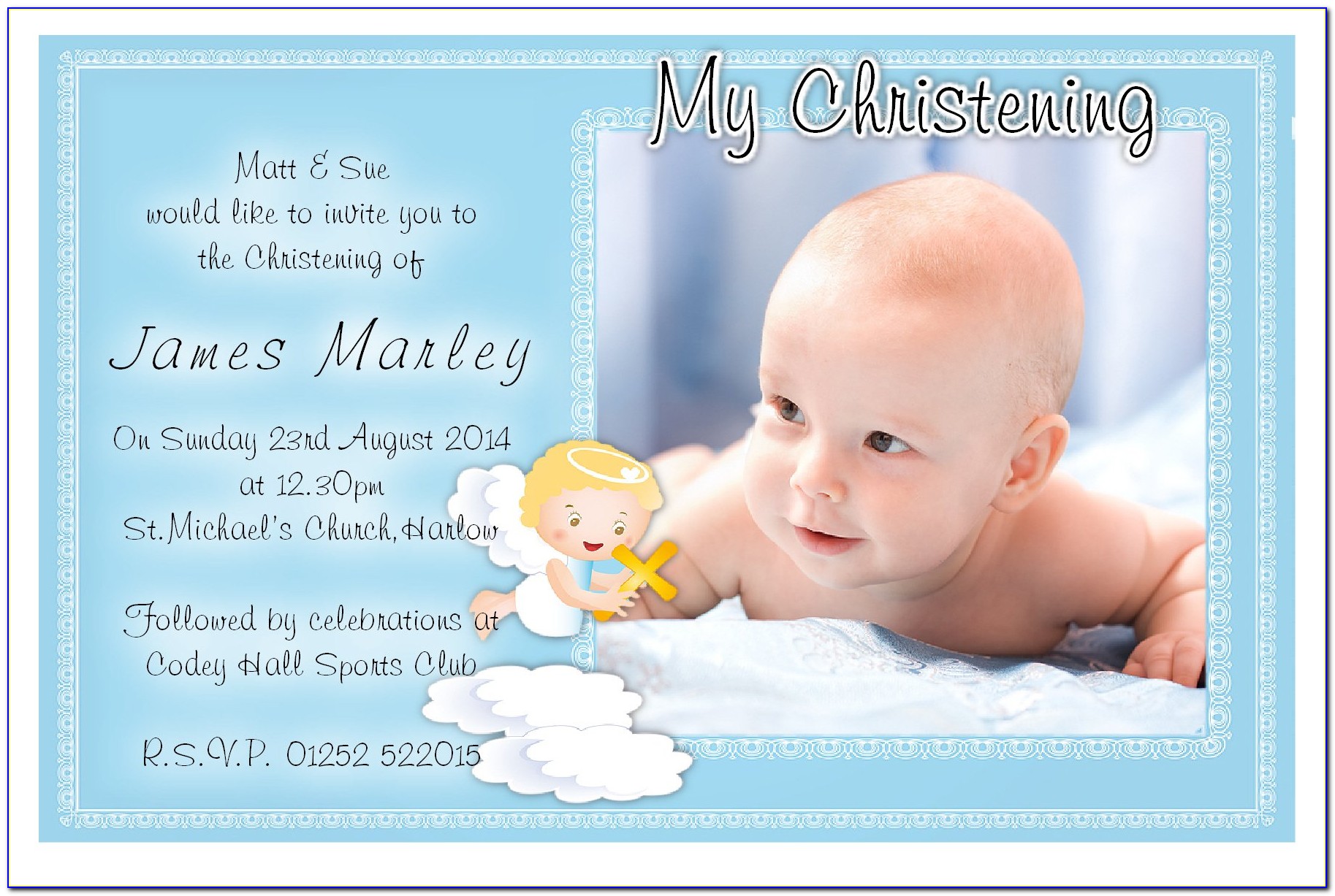 Happy Christening Invitation Card