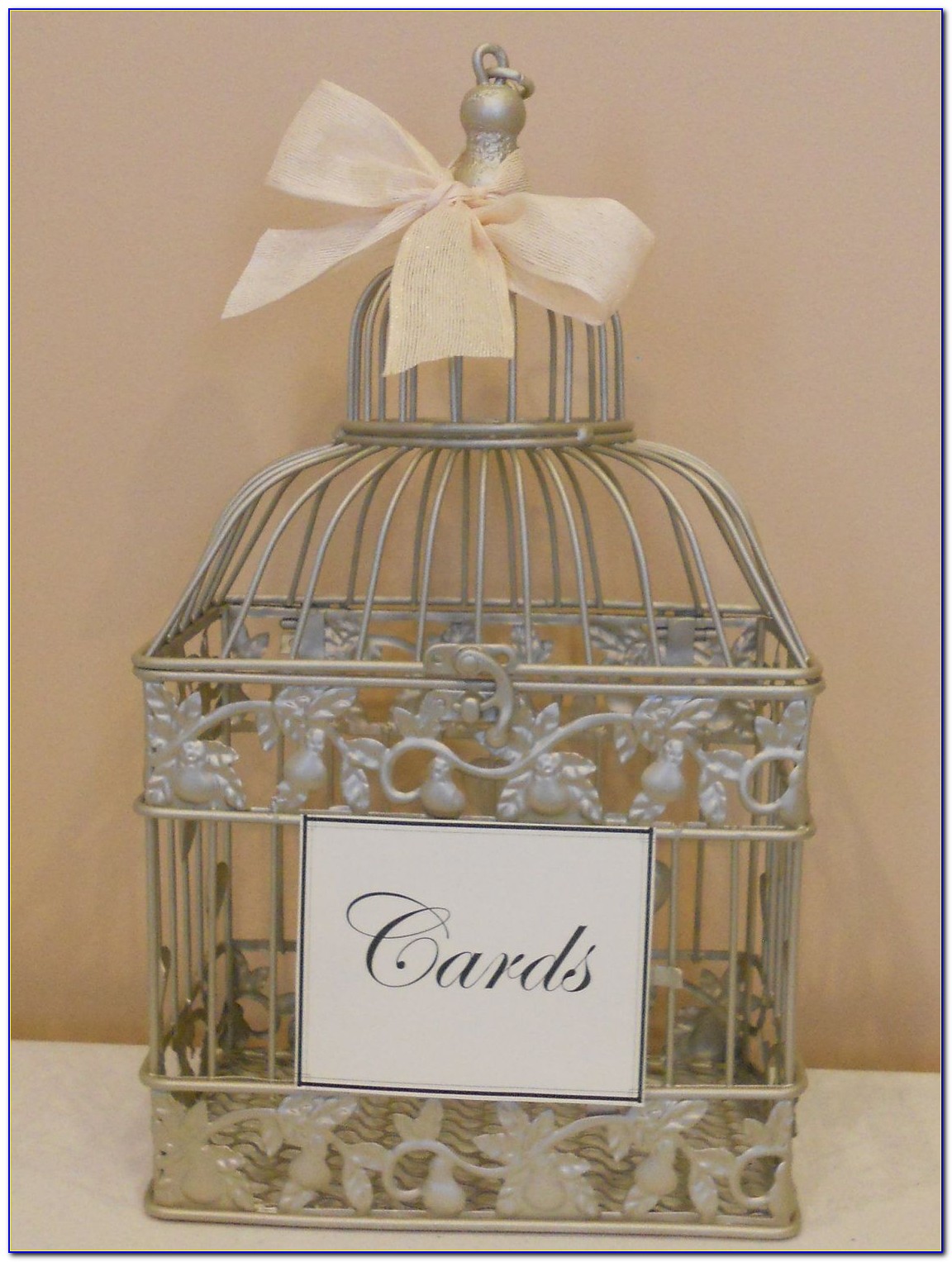 How To Decorate A Wedding Birdcage Card Holder