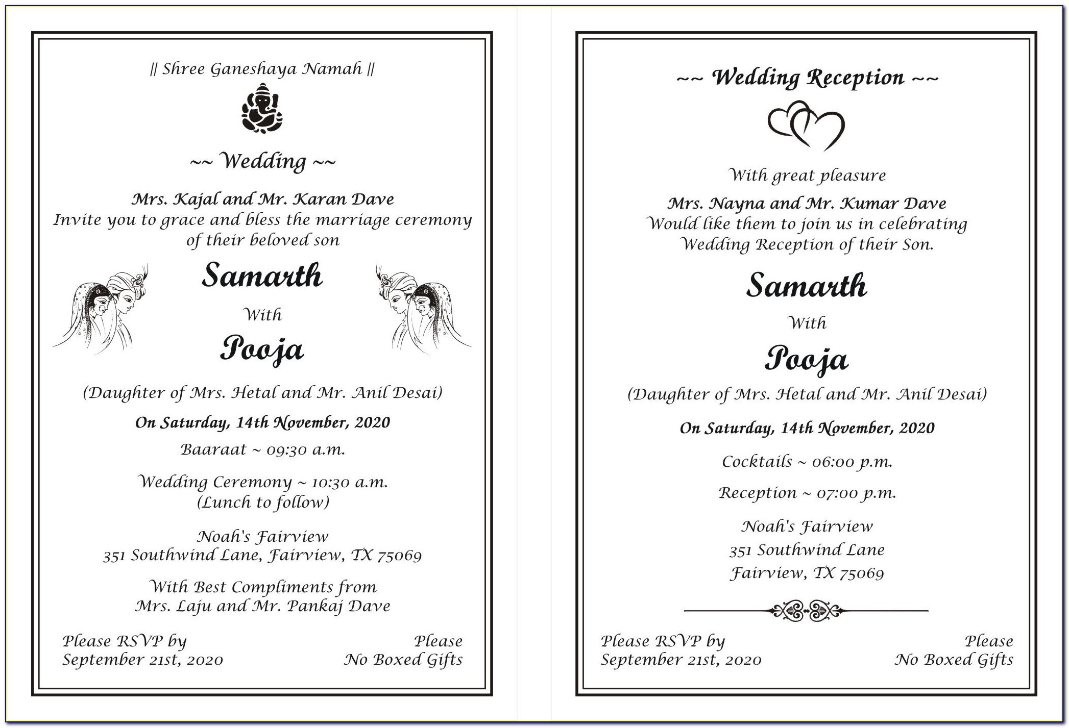 Indian Wedding Card Matter In English For Son