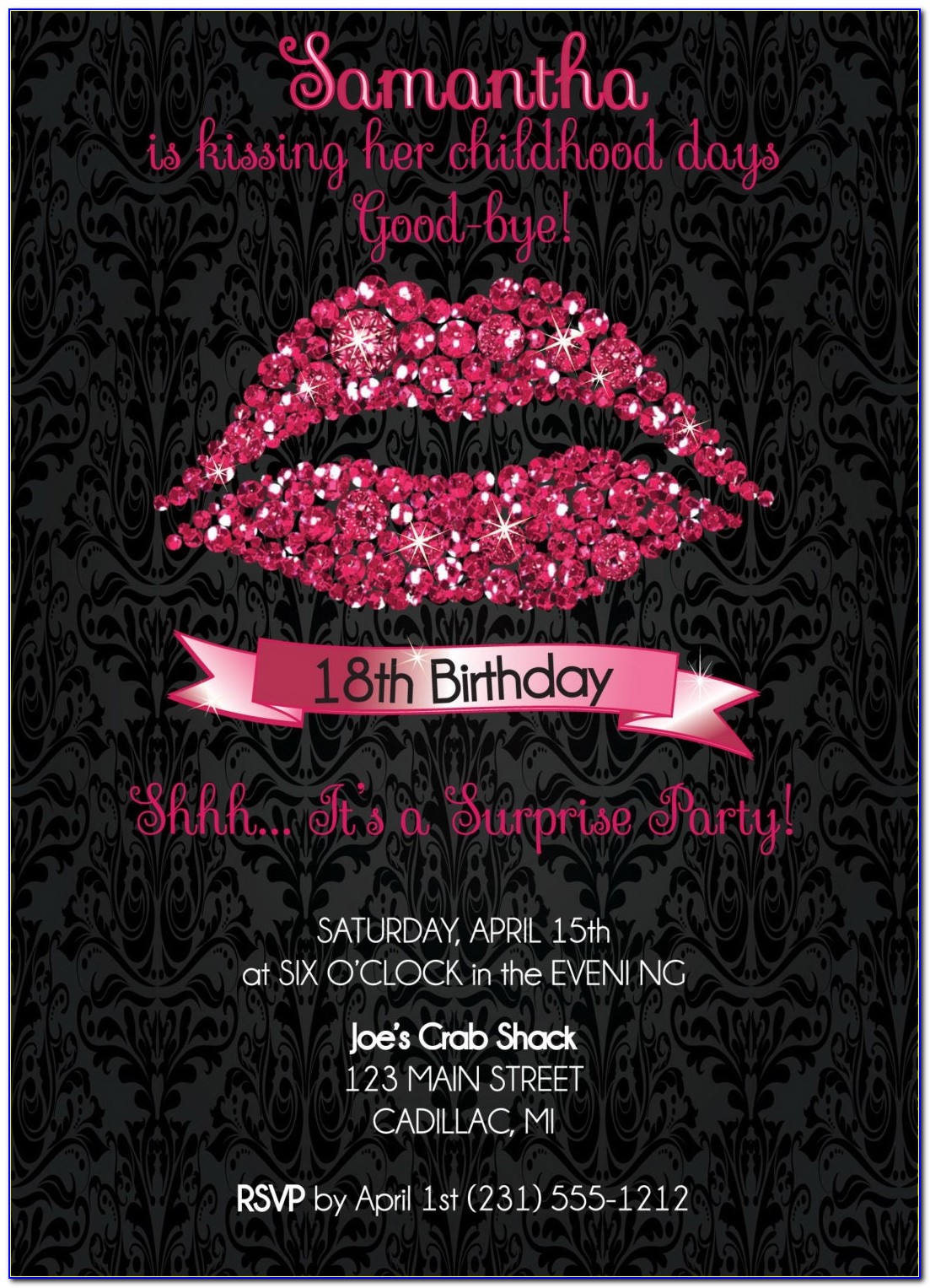 Invitation Card Template For 18th Birthday