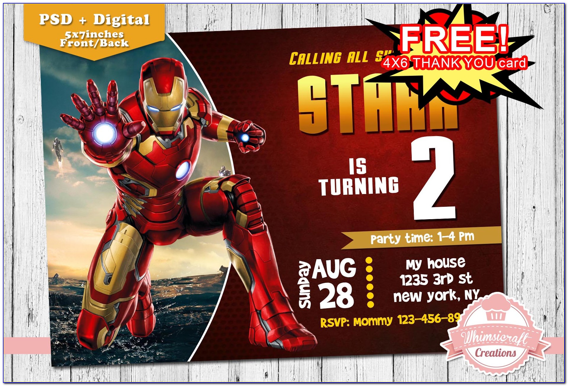Iron Man Invitation Card