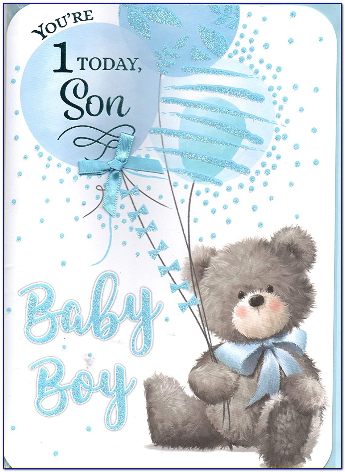 Large Son First Birthday Card