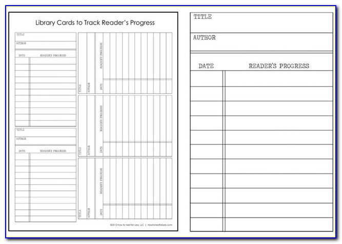 Library Checkout Card Template Printable