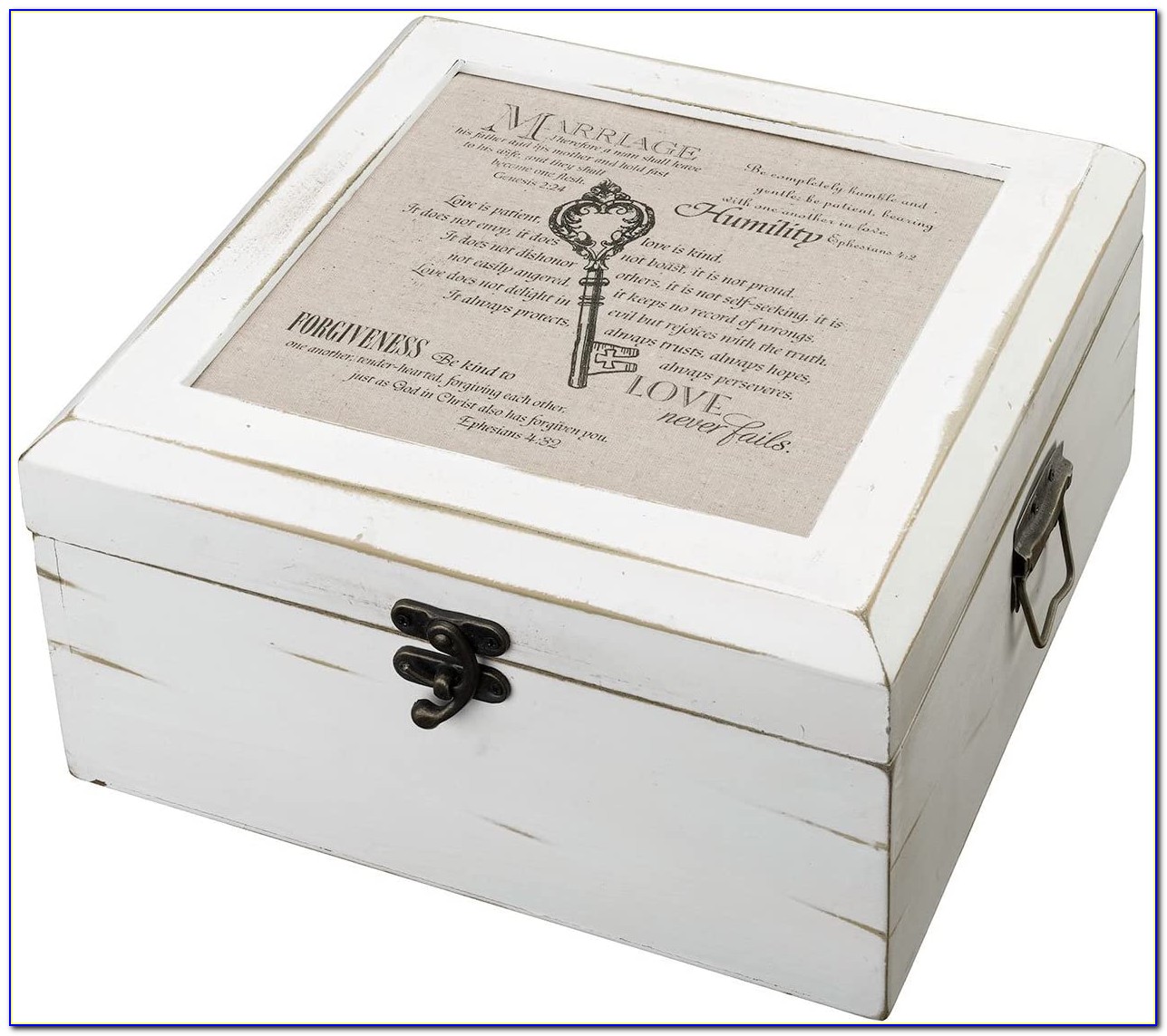 Lillian Rose White Rustic Country Wooden Wedding Card Box