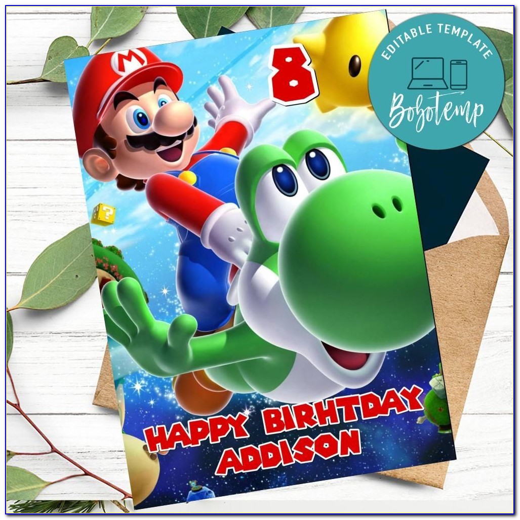 Mario Birthday Card Ideas