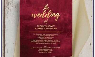 Maroon And Gold Wedding Invitation Cards