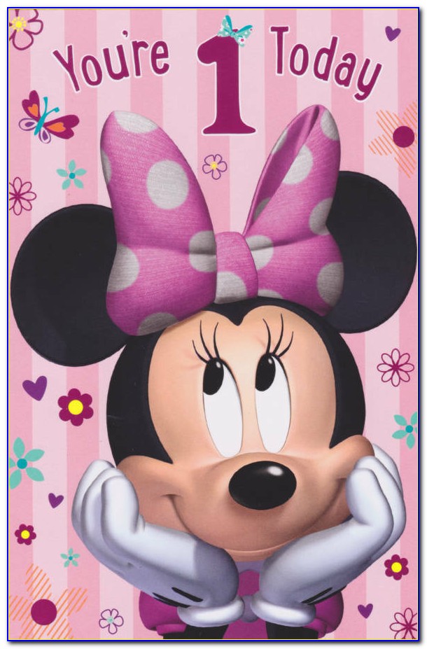 Minnie Mouse 1st Birthday Invitation Card