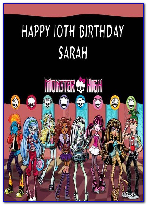 Monster High Birthday Cards Printable