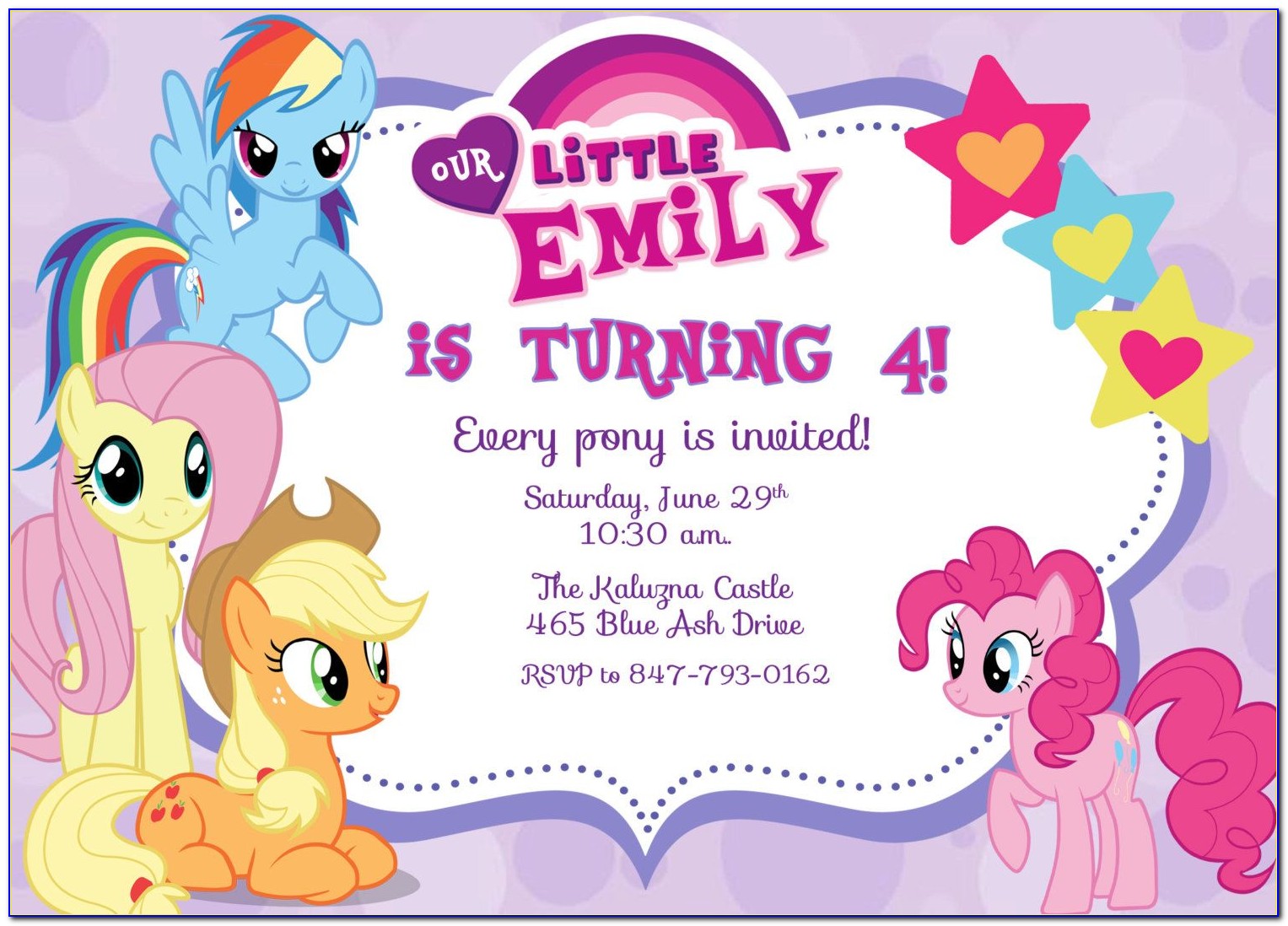 My Little Pony Birthday Card Free