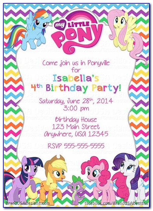 My Little Pony Birthday Invitation Card