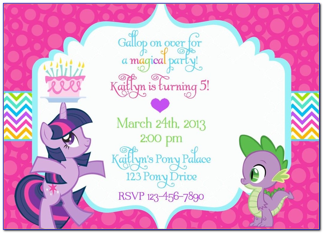 My Little Pony Birthday Invitation Cards