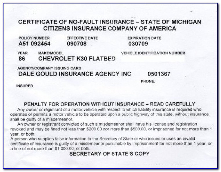 Nationwide Insurance Card Template