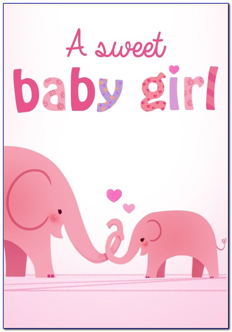 Newborn Baby Girl Card Template